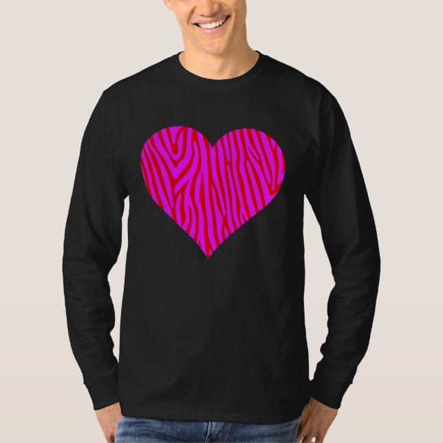 Camiseta Zebra Print Heart Love Graphic Cute Valentines Day (Anverso)