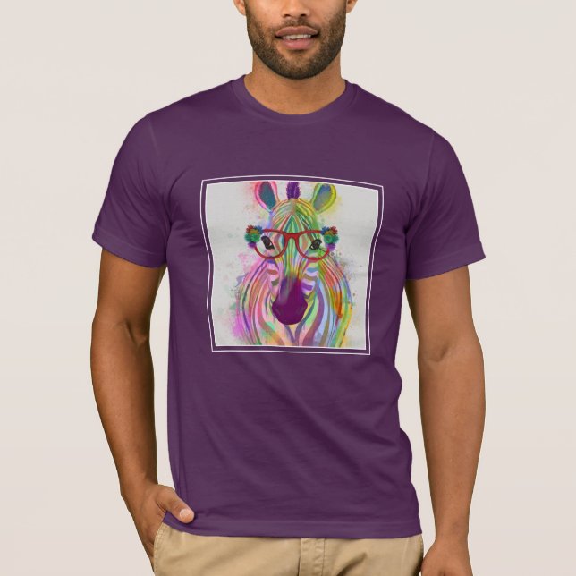 Camiseta Zebra Rainbow Splash (Anverso)