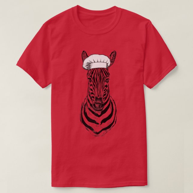 Camiseta Zebra Safari Animal Chef Funny Cocinando Cocina Co (Diseño del anverso)