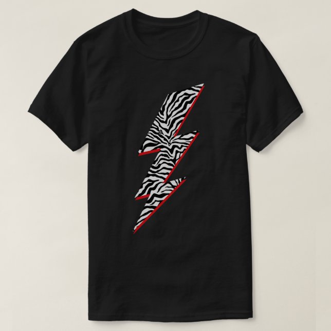 Camiseta Zebra Stripes Lightning Bolt Impresiones de animal (Diseño del anverso)