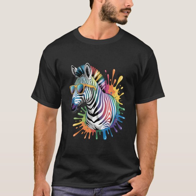 Camiseta Zebra Sunglasses Artwork African Animal Lover Safa (Anverso)