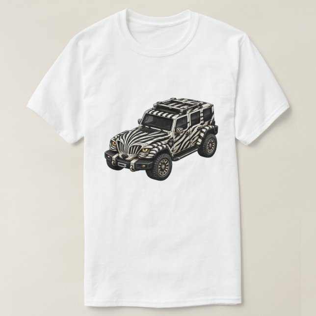Camiseta Zebra White Adventure SUV — BV-JZW (Diseño del anverso)