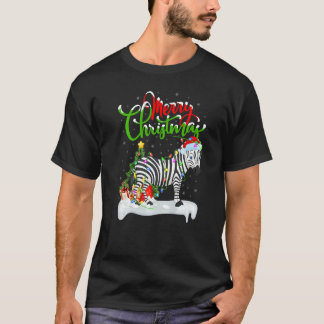 Camiseta Zebra  Xmas Decorations Santa Zebra Christmas
