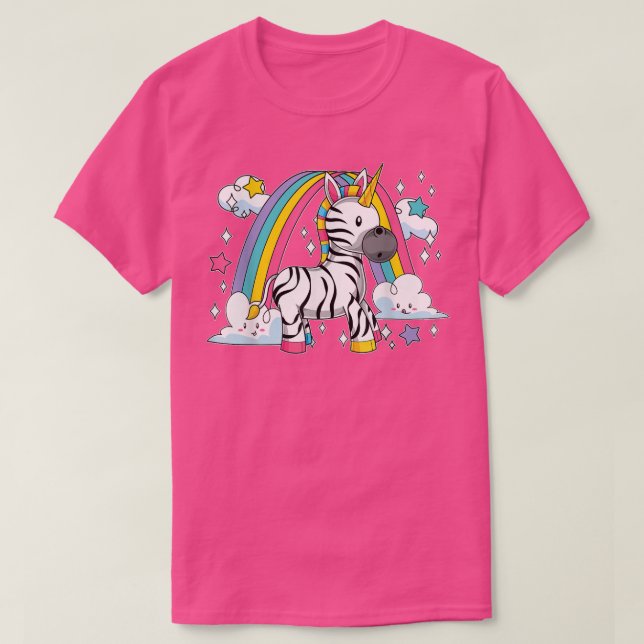 Camiseta Zebracora África Zoológico Animal Rainbow Fairytal (Diseño del anverso)