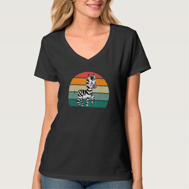 Camiseta zebras blancas blancas negras caballo áfrica herbi (Anverso)