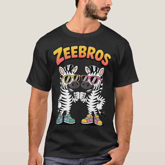 Camiseta Zeebros Cute Zebra Duo Design For Zebros Lovers  (Anverso)