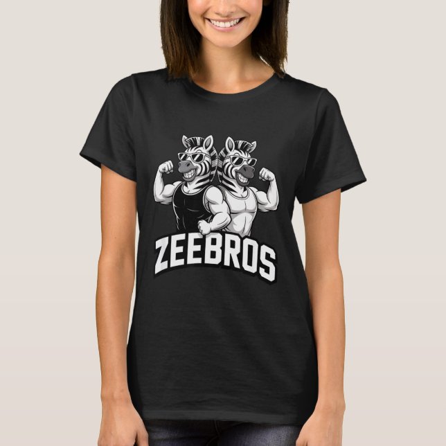 Camiseta Zeebros Cute Zebra Duo Design For Zebros Lovers  (Anverso)