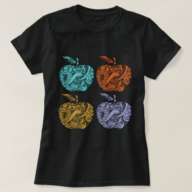 Camiseta Zeichnung von Äpfeln im Doodle Stil (Diseño del anverso)