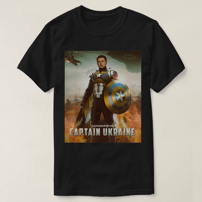 Camiseta Zelensky Captain Ukraine Hero apoya a ucrania ukra (Diseño del anverso)