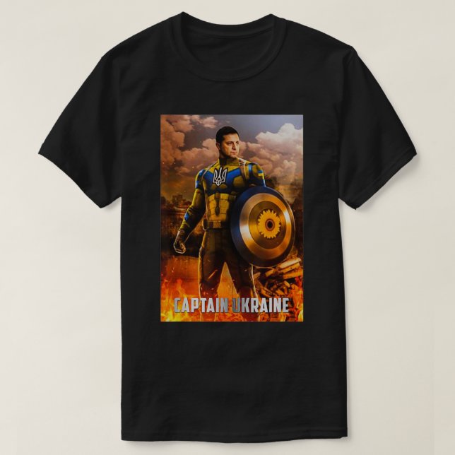 Camiseta Zelensky Captain Ukraine Hero apoya a ucrania ukra (Diseño del anverso)