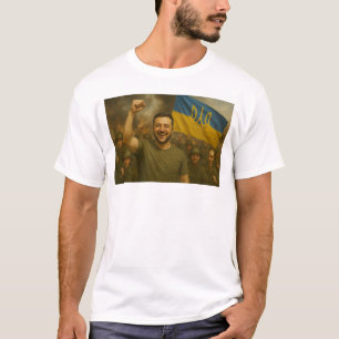Camiseta Zelensky el comandante guerrero en la preparación
