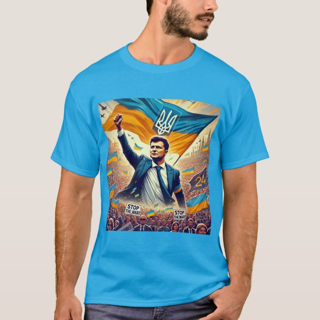 Camiseta Zelenskyy lidera la revolución de Ucrania (Anverso)