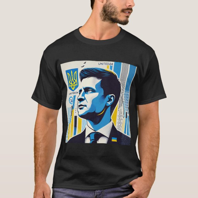 Camiseta Zelenskyy Ucrania Fuerte liderazgo (Anverso)