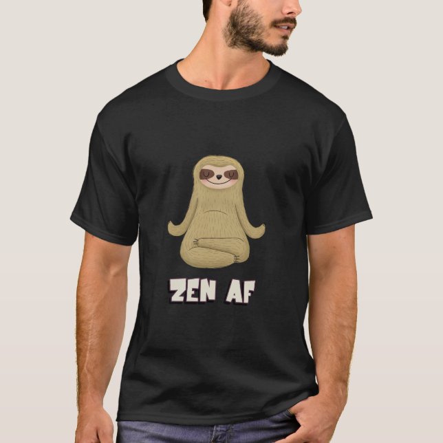 Camiseta Zen AF Sloth Doing Meditation Spiritual Zen Funny  (Anverso)