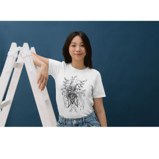 Camiseta Zen ARt Blume gezeichnet - 