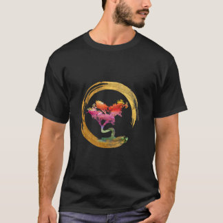 Camiseta Zen Bonsai Tree Japonés Círculo Enso Arte Asiático