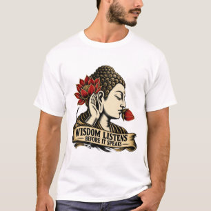 Camiseta Zen 'Buda Escucha Antes de Hablar'