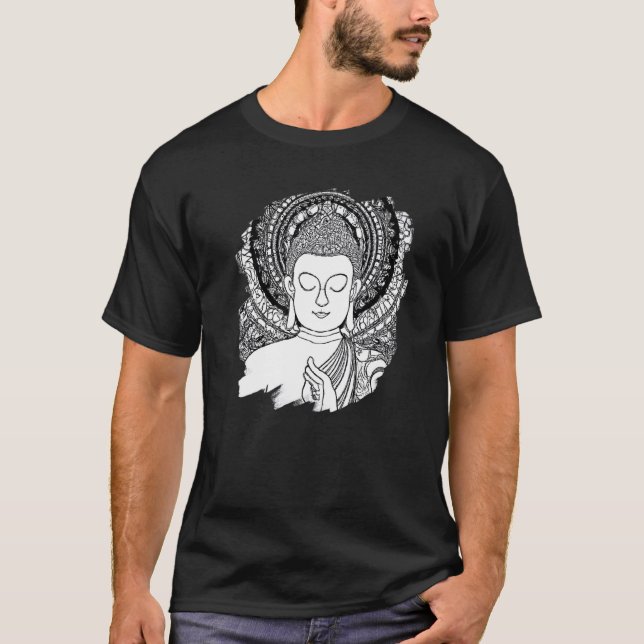 Camiseta Zen Buddha Mandala Spiritual Asian Style Meditatio (Anverso)