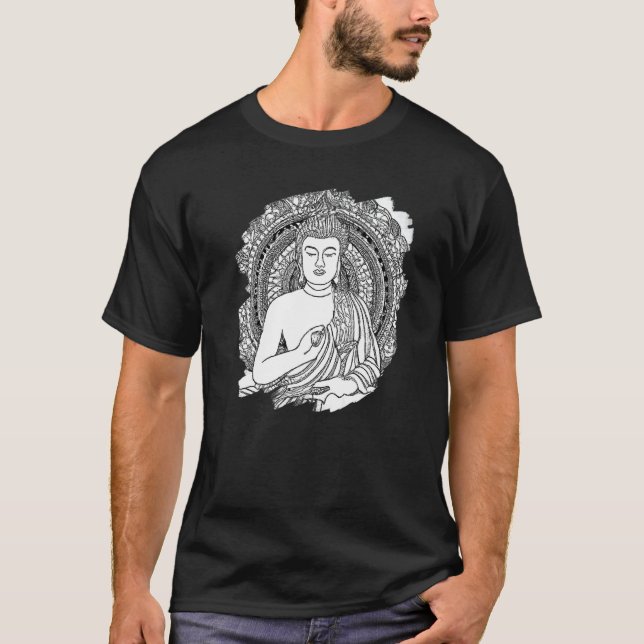 Camiseta Zen Buddha Mandala Spiritual Asian Style Meditatio (Anverso)
