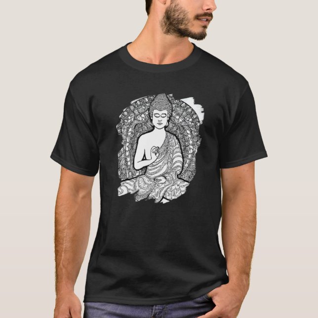 Camiseta Zen Buddha Mandala Spiritual Asian Style Meditatio (Anverso)