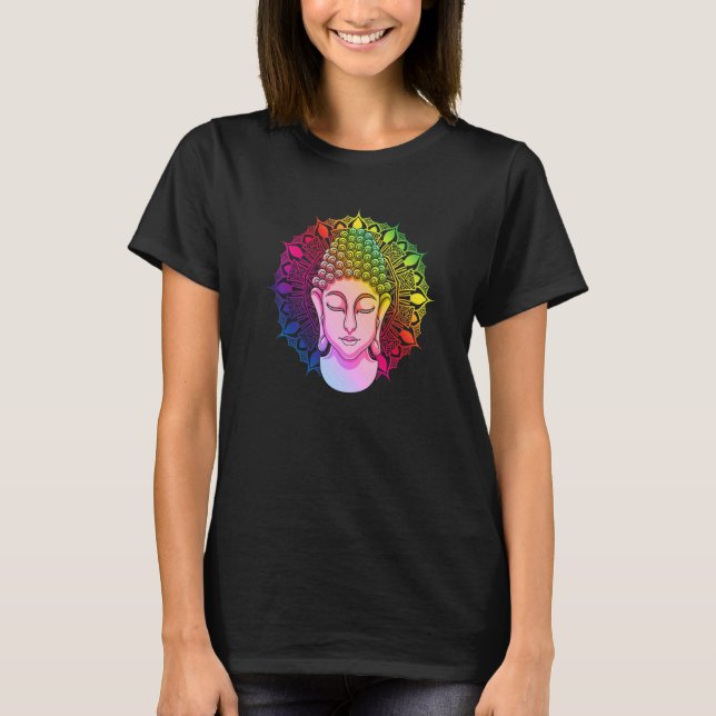 Camiseta Zen Buddhism Colorful Mandala Zen Buddhist Buddha  (Anverso)
