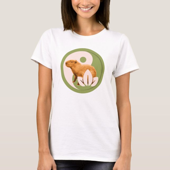 Camiseta Zen Capybara Yin Yang (Anverso)