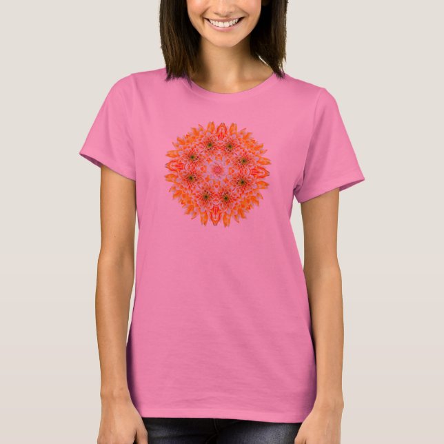 Camiseta Zen Dahlia Flor Mandala T-Shirt (Anverso)