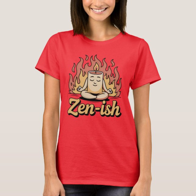 Camiseta Zen-ish | Diseño de vela caótica de meditación div (Anverso)