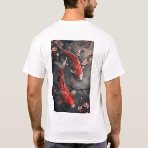 Camiseta Zen Koi Fish y Cherry Blossom Pond T-Shirt
