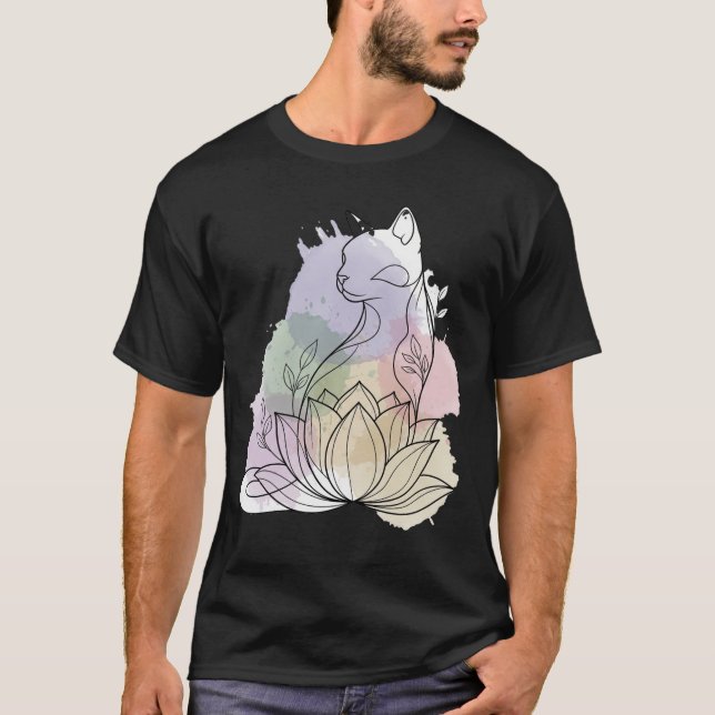 Camiseta Zen Lotus Cat (Anverso)