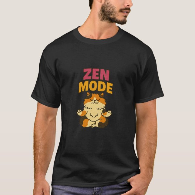 Camiseta Zen Mode Kitty Cat Meditating (Anverso)