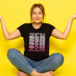 Camiseta ZEN Monocromo rosa Retro 70 Tipografía Yoga