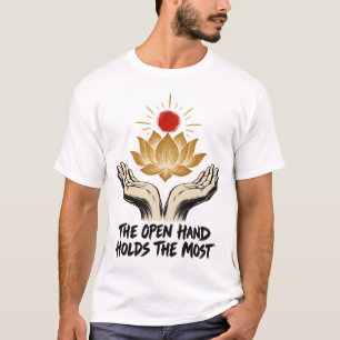 Camiseta Zen Open Hands Golden Lotus