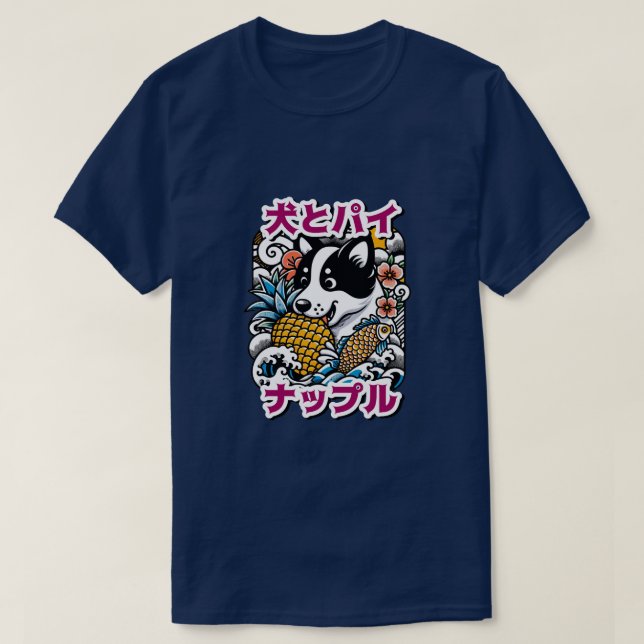Camiseta Zen Paws - Perro y su piña (Diseño del anverso)