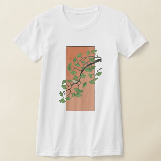 Camiseta Zen Serenity: Minimalist Ginkgo Tree (Distribución)