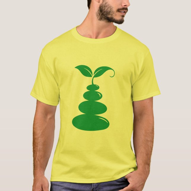 Camiseta Zen Stones Sprout Minimalist Eco Growth T-Shirt (Anverso)