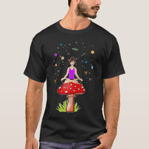 Camiseta Zen Yoga Meditation Women Mushroom Buddha psychede