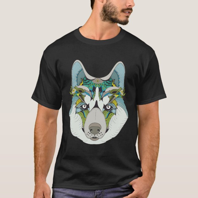 Camiseta Zenart Patterned Husky (Anverso)