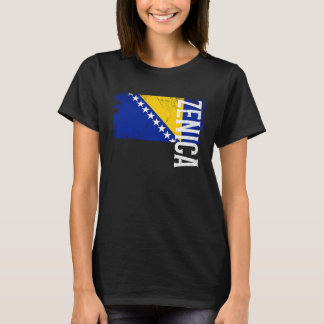 Camiseta Zenica Bosnia Bandera Para Hombres Mujeres Niños