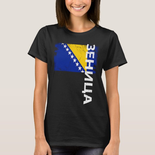 Camiseta Zenica Bosnia Flag For Bosnian Men Women Kids (Anverso)