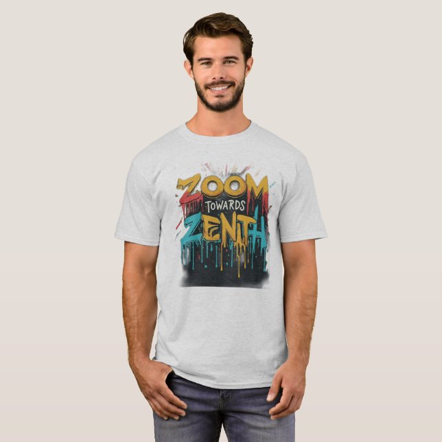 Camiseta Zenith Bound: Resumen de viaje cósmico (Anverso completo)