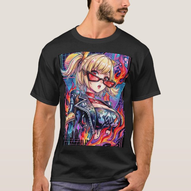 Camiseta Zenless Zone Zero Burnice Fuego Blanco Anomalía Ba (Anverso)