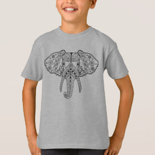 Camiseta Zentangle inspiró el elefante