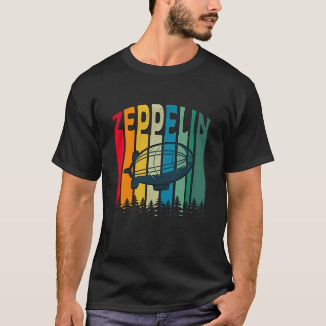 Camiseta Zeppelin Retro 70s 80s Classic Airship Men Boys Ki (Anverso)