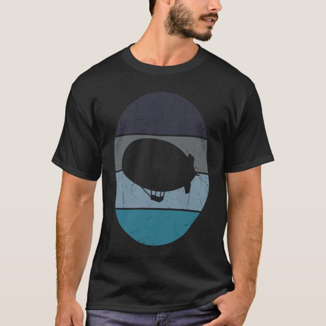 Camiseta Zeppelin Retro Vintage Dirigible Atardecer Aeronav (Anverso)