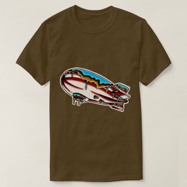 Camiseta zeppelin tradicional tatuaje metalizado (Diseño del anverso)