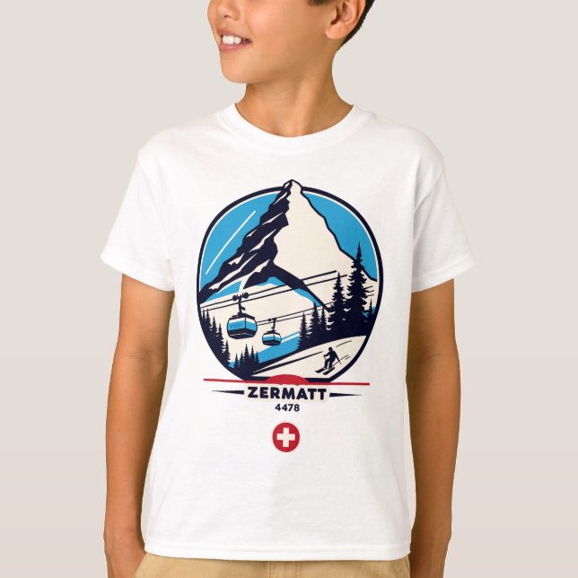 Camiseta Zermatt 4478 - Esquí en el Problemhorn  (Anverso)