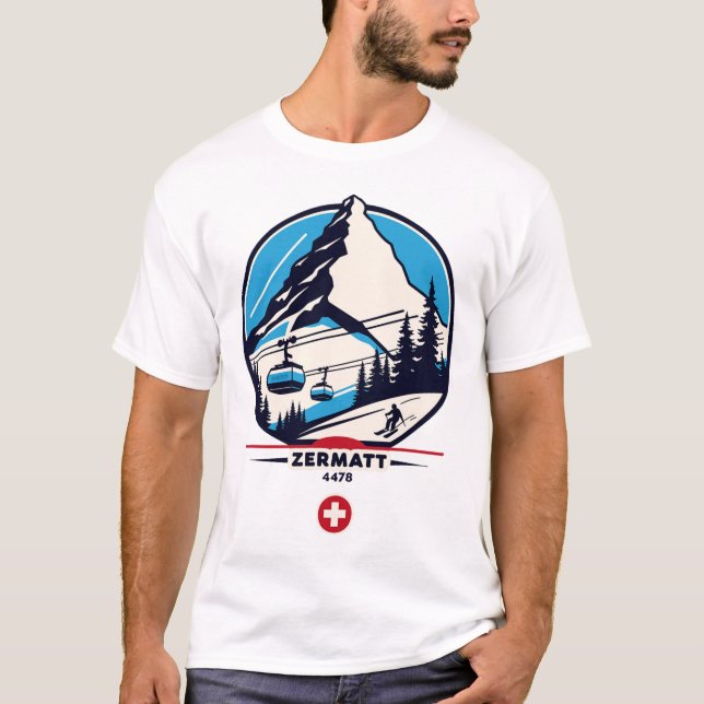 Camiseta Zermatt 4478 - Esquí en el Problemhorn  (Anverso)
