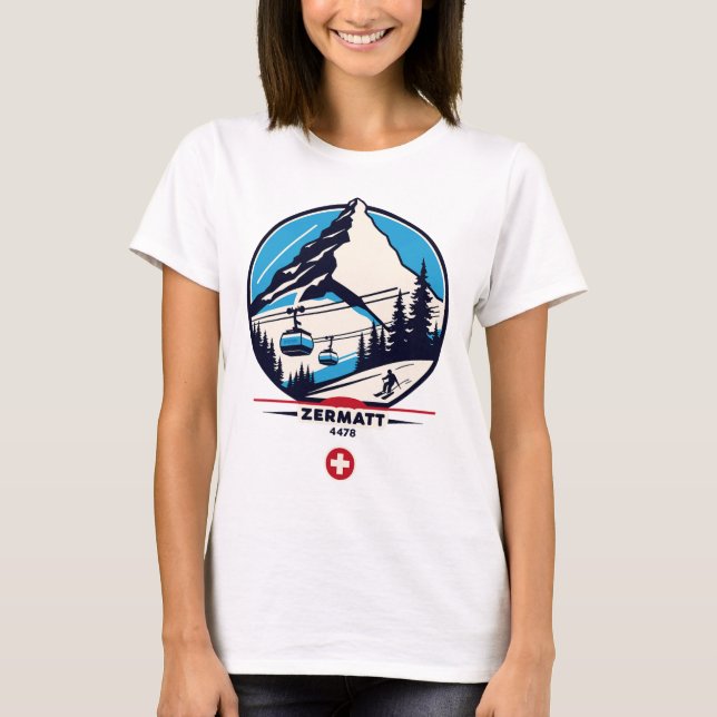Camiseta Zermatt 4478 - Esquí en el Problemhorn  (Anverso)