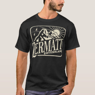 Camiseta Zermatt Suiza Montañas Vintage Travel Matte